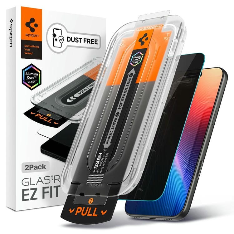 Kính cường lực chống nhìn trộm iPhone 17 Pro Max Spigen Glas.tR EZ FIT 5